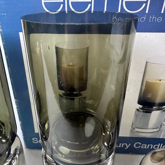 Vintage elements set of 3 mercury candle holders (1 broken) - Picture 7 of 12